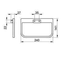 Keuco Collection Moll Полотенцедержатель 24 см, подвесной, цвет: латунь 12721 250000