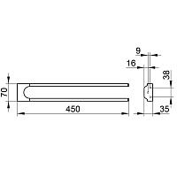 Keuco Collection Moll Полотенцедержатель двойной 45 см, подвесной, цвет: титан черный 12718 350000