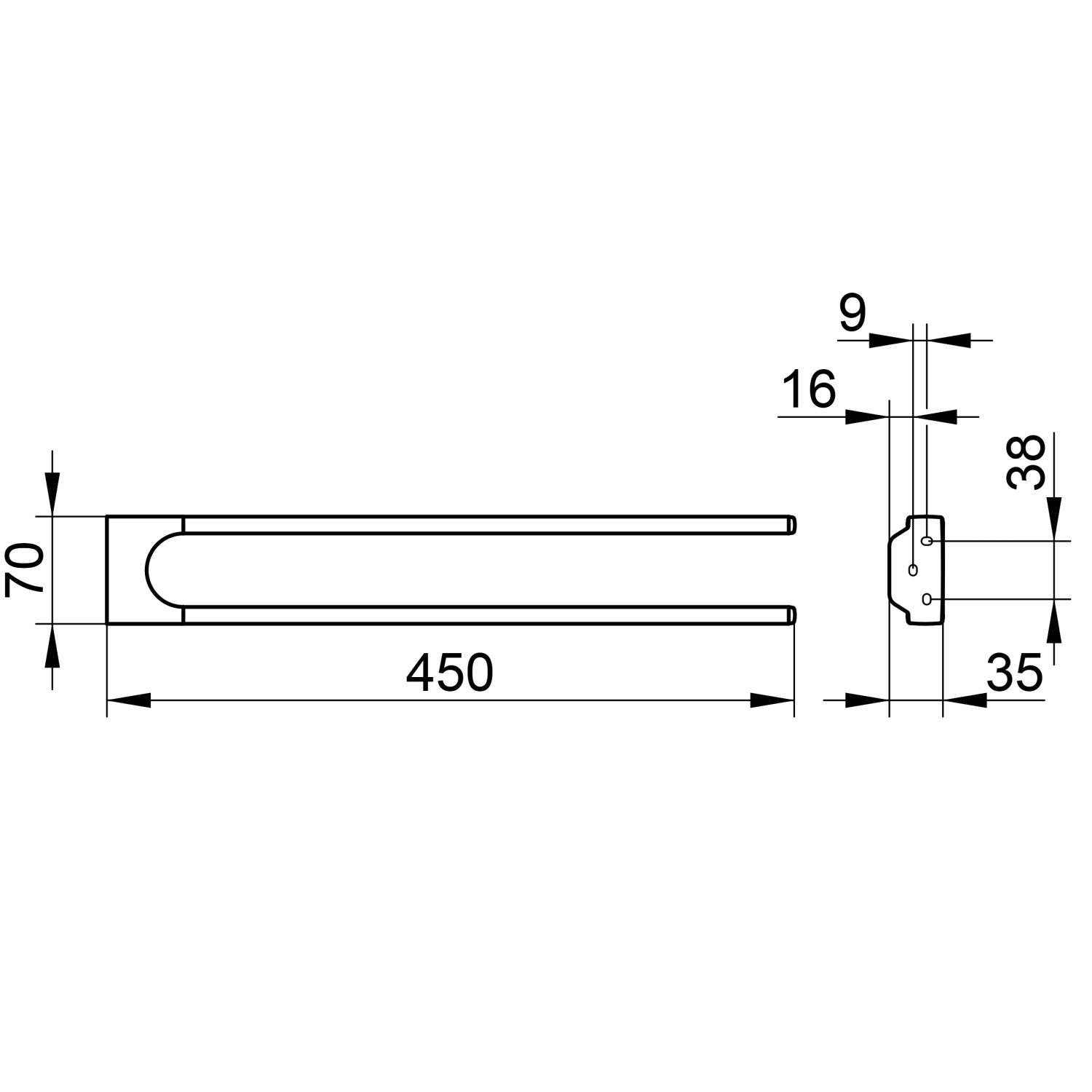 Keuco Collection Moll Полотенцедержатель двойной 45 см, подвесной, цвет: красное золото 12718 290000