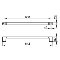 Keuco Collection Moll Полотенцедержатель 64,2 см, подвесной, цвет: титан черный 12701 350600