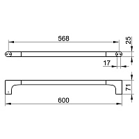 Keuco Edition 400 Полотенцедержатель 60 см, подвесной, цвет: титан черный 11501 350600
