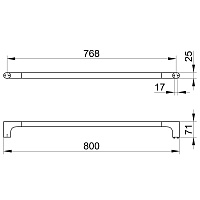 Keuco Edition 400 Полотенцедержатель 80 см, подвесной, цвет: нержавеющая сталь 11501 210800