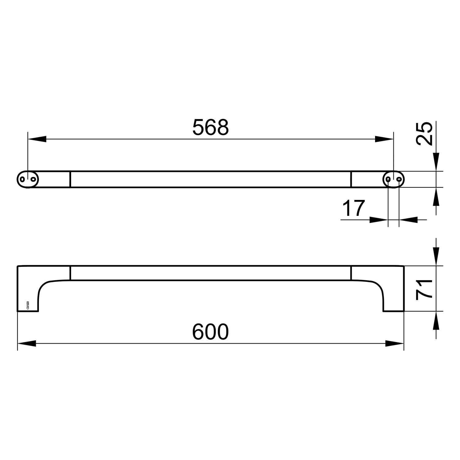 Keuco Edition 400 Полотенцедержатель 80 см, подвесной, цвет: бронза 11501 030800