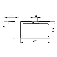 Keuco Edition 11 Полотенцедержатель 26,1 см, подвесной, цвет: латунь 11121 250000