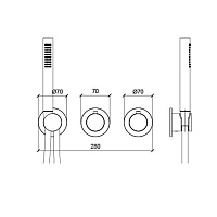Almar Modular Round Термостат для душа, внешняя часть на 2 потребителя, цвет: 316 PVD brushed gun me E180133.GM316