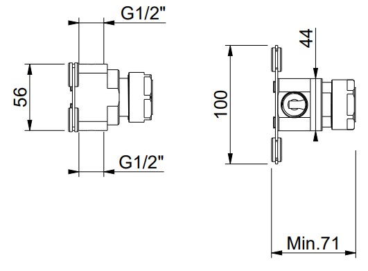 Carimali Match+ Внутренняя часть для верхнего душа W0062