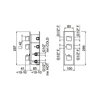 Carimali Colonial Встраиваемая часть для термостатического смесителя на 2 выхода W21028