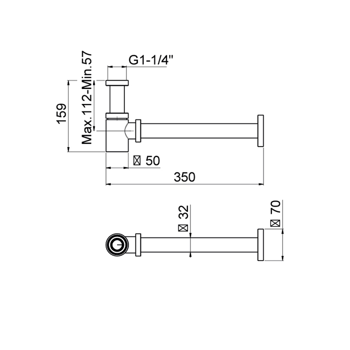 Carimali IlTondo Сифон для раковины латунный, цвет: хром 70400-CR