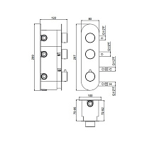 Carimali IlTondo Смеситель для душа термостатический на 2 потребителя, встраиваемый, цвет: хром 21027EST/A-CR