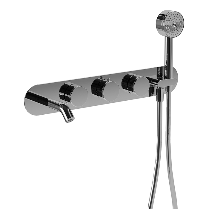 Carimali Still-Oh Смеситель для ванны термостатический на 2 потребителя, встраиваемый, цвет: хром 0-STL6101EST-CR