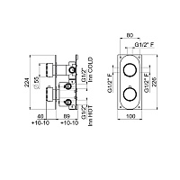 Carimali Still-Oh Смеситель для душа термостатический на 3 потребителя, встраиваемый, цвет: хром 0-STL4102EST-CR