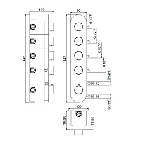 Carimali IlTondo Смеситель для душа термостатический на 4 потребителя, встраиваемый, цвет: хром 21047EST/A-CR