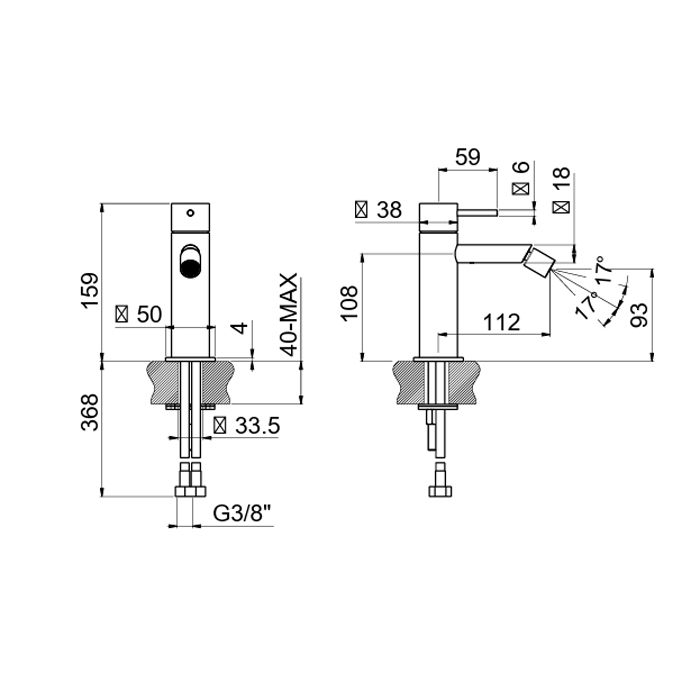 Carimali IlTondo Смеситель для биде, с донным клапаном, цвет: хром 0-ITD3701-CR