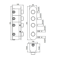 Carimali IlTondo Смеситель для душа термостатический на 3 потребителя, встраиваемый, цвет: хром 21037EST/A-CR
