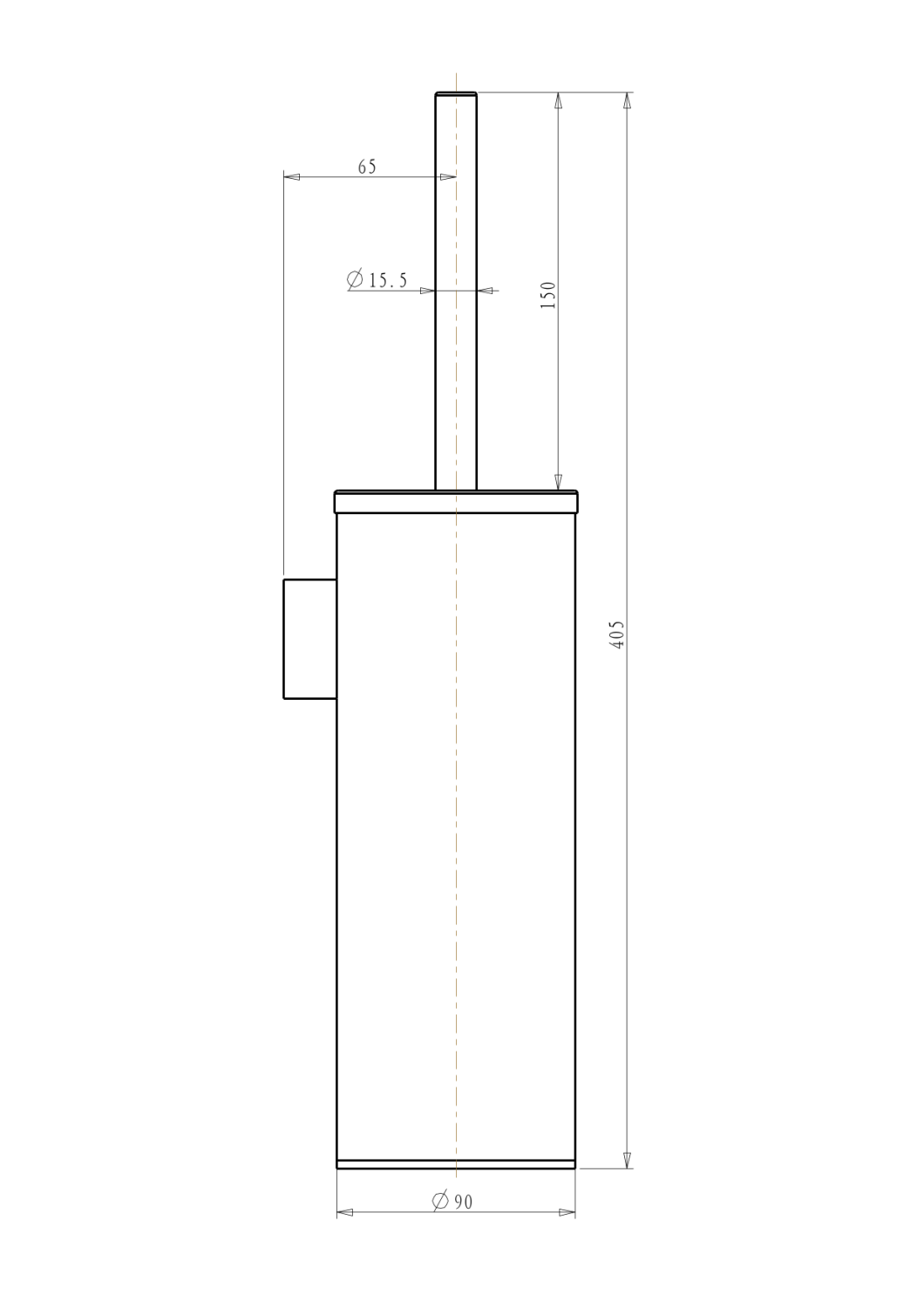 Nemo Ершик для унитаза подвесной, цвет: brush gold NM-K6015BG