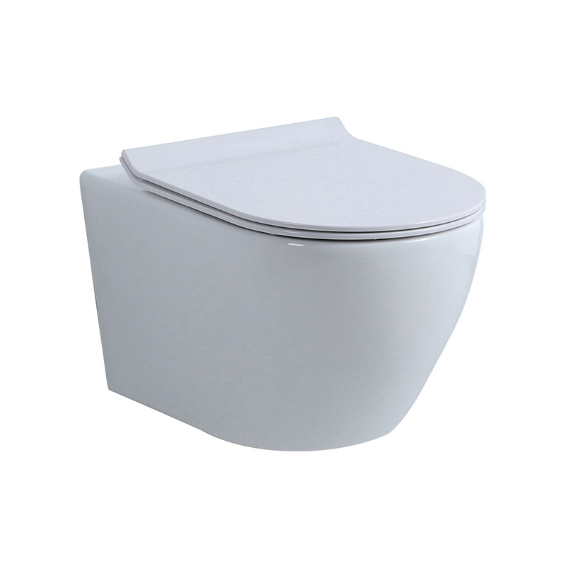 Nemo Унитаз подвесной 53x36 см безободковый, крышка микролифт, цвет: glossy white 817B-2