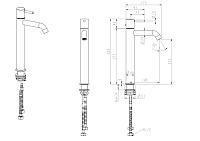 Nemo Round Смеситель для раковины с донным клапаном, высота излива 22,3 см, цвет: matte black NM-2312MB