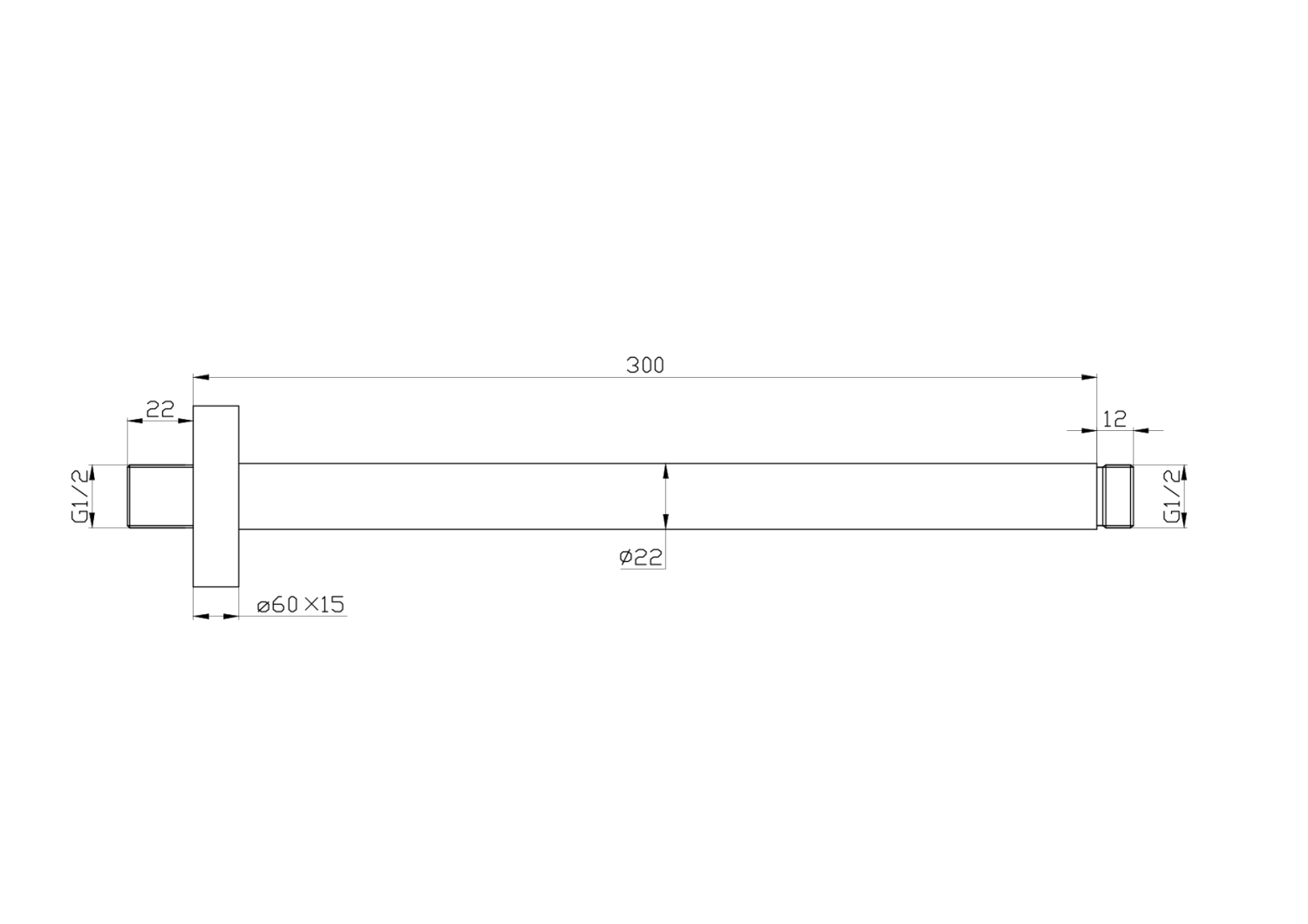 Nemo Кронштейн потолочный 30 см, цвет: brush nickel NM-8011BN