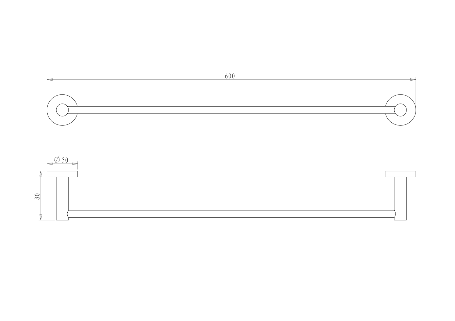 Nemo Полотенцедержатель 60 см, подвесной, цвет: brush gun metal NM-C01071BGM