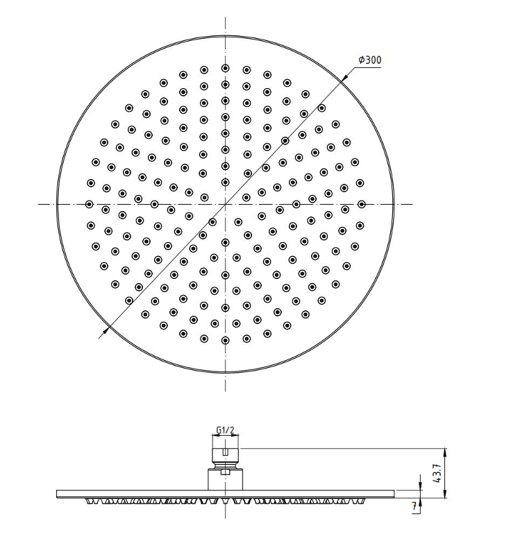 Nemo Верхний душ 30 см, без кронштейна, цвет: chrome NM-8023CR