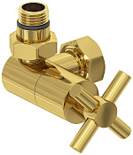 Сунержа Вентиль регулировки температуры 3D левый (крест), НР G 1/2 / НГ G 3/4, цвет: золото глянец 03-1410-1234