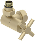 Сунержа Вентиль регулировки температуры 3D левый (крест), НР G 1/2 / НГ G 3/4, цвет: шампань матовая 022-1410-1234