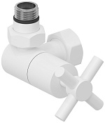 Сунержа Вентиль регулировки температуры 3D левый (крест), НР G 1/2 / НГ G 3/4, цвет: белый матовый 30-1410-1234