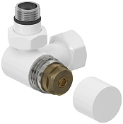 Сунержа Вентиль рег. температуры 3D левый (шестигранник), НР G 1/2 / НГ G 3/4, цвет: белый глянцевый 12-1406-1234