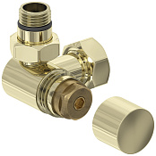 Сунержа Вентиль рег. температуры 3D левый (шестигранник), НР G 1/2 / НГ G 3/4, цвет: шампань глянц 020-1406-1234