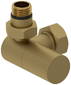 Сунержа Вентиль регулировки температуры 3D левый (цилиндр), НР G 1/2 / НГ G 3/4, цвет: золото мат. 032-1402-1234