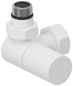 Сунержа Вентиль регулировки температуры 3D левый (цилиндр), НР G 1/2 / НГ G 3/4, цвет: белый матовый 30-1402-1234