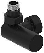 Сунержа Вентиль регулировки температуры 3D левый (цилиндр), НР G 1/2 / НГ G 3/4, цвет: чёрный мат. 31-1402-1234