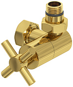 Сунержа Вентиль регулировки температуры 3D правый (крест), НР G 1/2 / НГ G 3/4, цвет: золото глянец 03-1411-1234