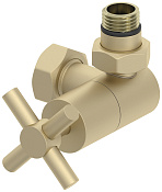 Сунержа Вентиль регулировки температуры 3D правый (крест), НР G 1/2 / НГ G 3/4, цвет: шампань мат. 022-1411-1234