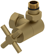 Сунержа Вентиль регулировки температуры 3D правый (крест), НР G 1/2 / НГ G 3/4, цвет: золото матовое 032-1411-1234