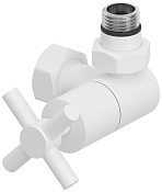 Сунержа Вентиль регулировки температуры 3D правый (крест), НР G 1/2 / НГ G 3/4, цвет: белый матовый 30-1411-1234