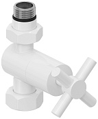 Сунержа Вентиль регулировки температуры прямой (крест), НР G 1/2 / НГ G 3/4, цвет: белый глянцевый 12-1409-1234