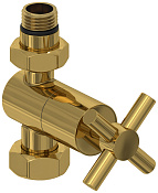 Сунержа Вентиль регулировки температуры прямой (крест), НР G 1/2 / НГ G 3/4, цвет: золото глянцевое 03-1409-1234