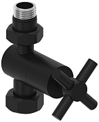 Сунержа Вентиль регулировки температуры прямой (крест), НР G 1/2 / НГ G 3/4, цвет: чёрный матовый 31-1409-1234