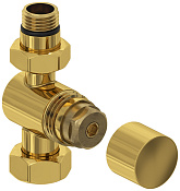 Сунержа Вентиль рег. температуры прямой (под шестигранник), НР G 1/2 / НГ G 3/4, цвет: золото глянец 03-1405-1234