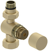 Сунержа Вентиль рег. температуры прямой (шестигранник), НР G 1/2 / НГ G 3/4, цвет: шампань матовая 022-1405-1234