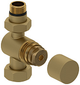 Сунержа Вентиль рег. температуры прямой (шестигранник), НР G 1/2 / НГ G 3/4, цвет: золото матовое 032-1405-1234