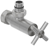 Сунержа Вентиль регулировки температуры угловой (крест), НР G 1/2 / НГ G 3/4, цвет: сатин брашир. 071-1408-1234