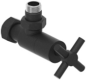 Сунержа Вентиль рег. температуры угловой (крест), НР G 1/2 / НГ G 3/4, цвет: тёмный титан муар мат. 15-1408-1234