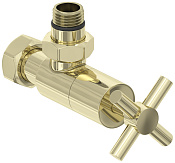 Сунержа Вентиль регулировки температуры угловой (крест), НР G 1/2 / НГ G 3/4, цвет: шампань глянец 020-1408-1234