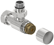 Сунержа Вентиль рег. температуры угловой (под шестигранник), НР G 1/2 / НГ G 3/4, цвет: без покрытия 00-1404-1234