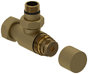 Сунержа Вентиль рег. температуры угловой (шестигранник), НР G 1/2 / НГ G 3/4, цвет: золото матовое 032-1404-1234