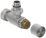 Сунержа Вентиль рег. температуры угловой (под шестигранник), НР G 1/2 / НГ G 3/4, цвет: сатин браш. 071-1404-1234