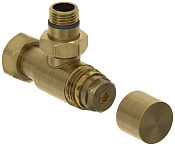 Сунержа Вентиль рег. температуры угловой, НР G 1/2 / НГ G 3/4, цвет: состаренная латунь брашир. 051-1404-1234