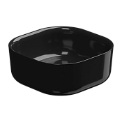 GSG Hit Раковина чаша 42х42 см, без перелива и отверстия под смеситель, цвет: черный глянцевый HILAVQU42002